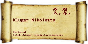 Kluger Nikoletta névjegykártya